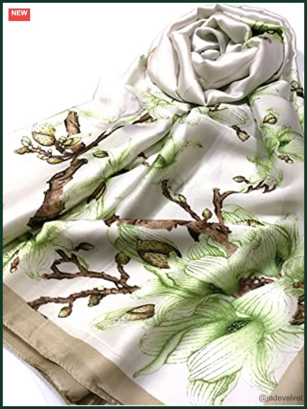 Silk Feel Large Long Floral Fashion Scarf in Gift Box